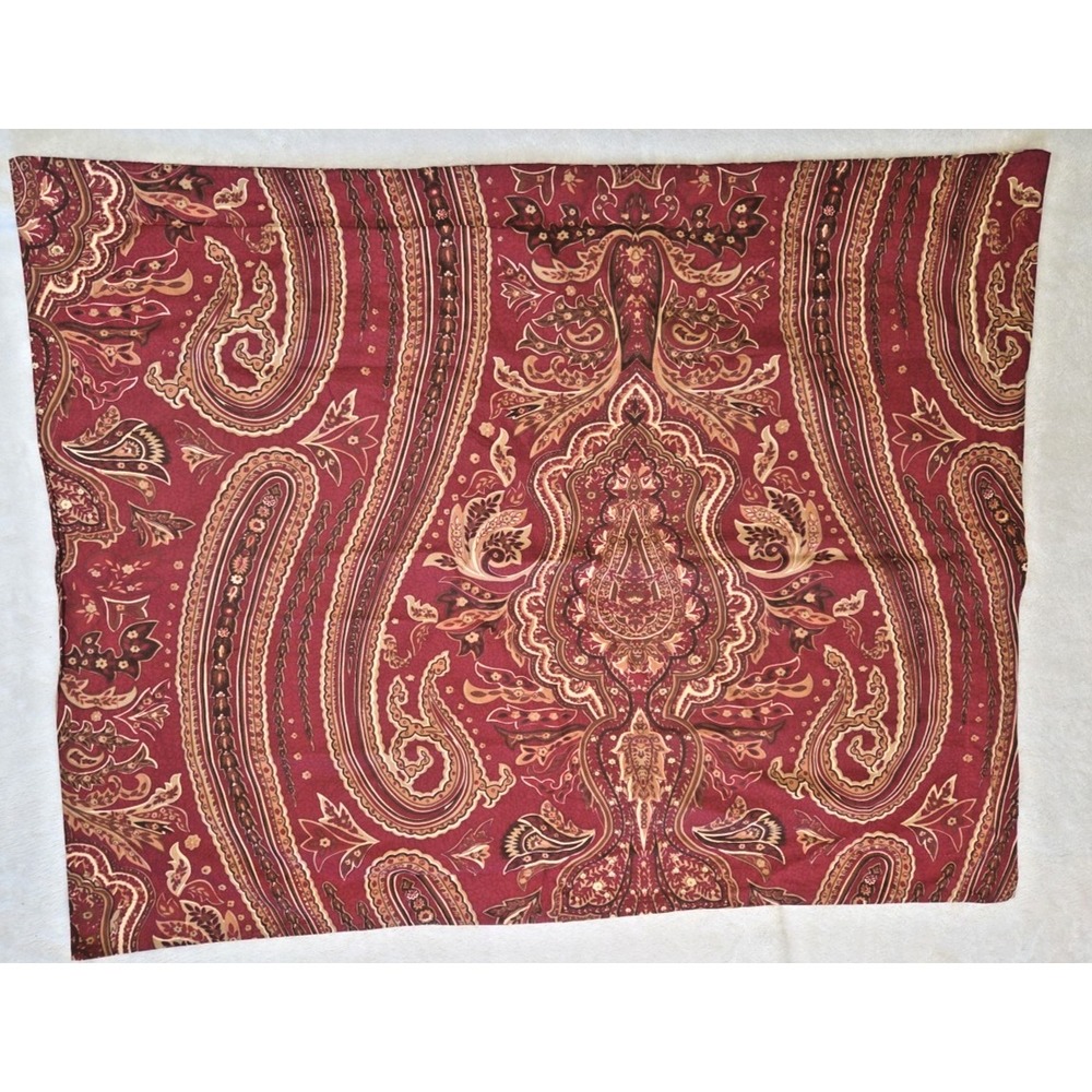Ralph Lauren REMINGTON Red Paisley Standard Pillow Sham‎ Brown LRL